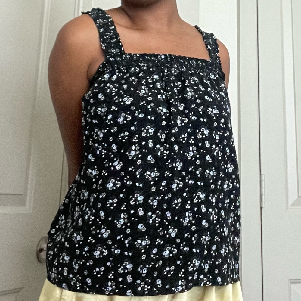 Black Floral Top